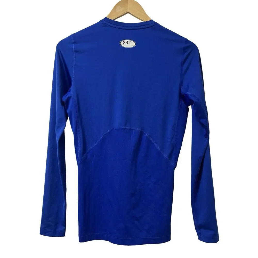 Under Armour Mens HeatGear Compression Long Sleeve Top Size M Blue‎ Athletic Gym